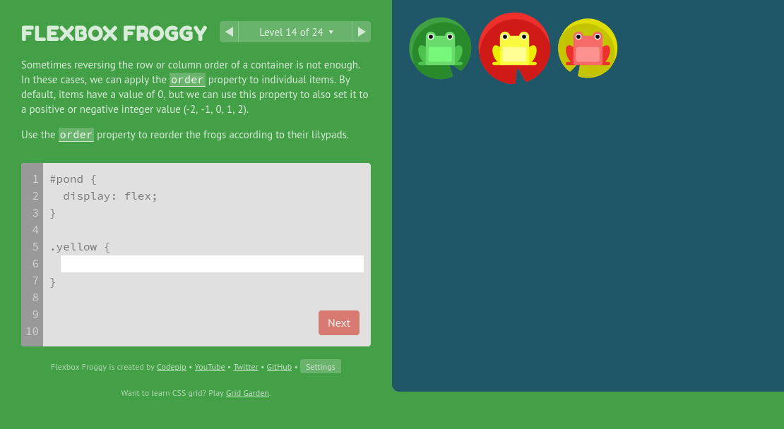 Flexbox Froggy