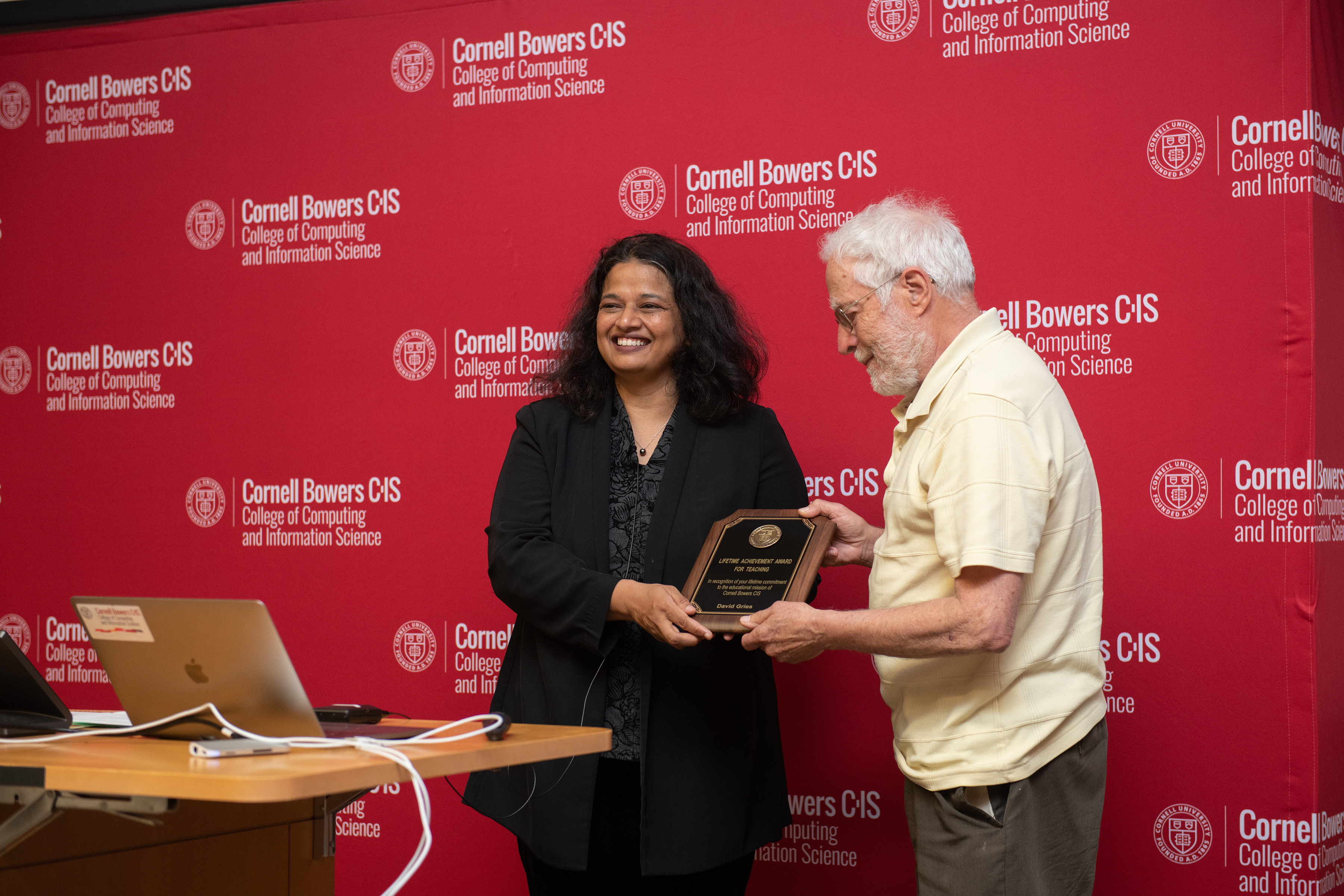 David Gries, retiring professor of computer science, was named recipient of the college’s first Lifetime Achievement Award in Teaching.