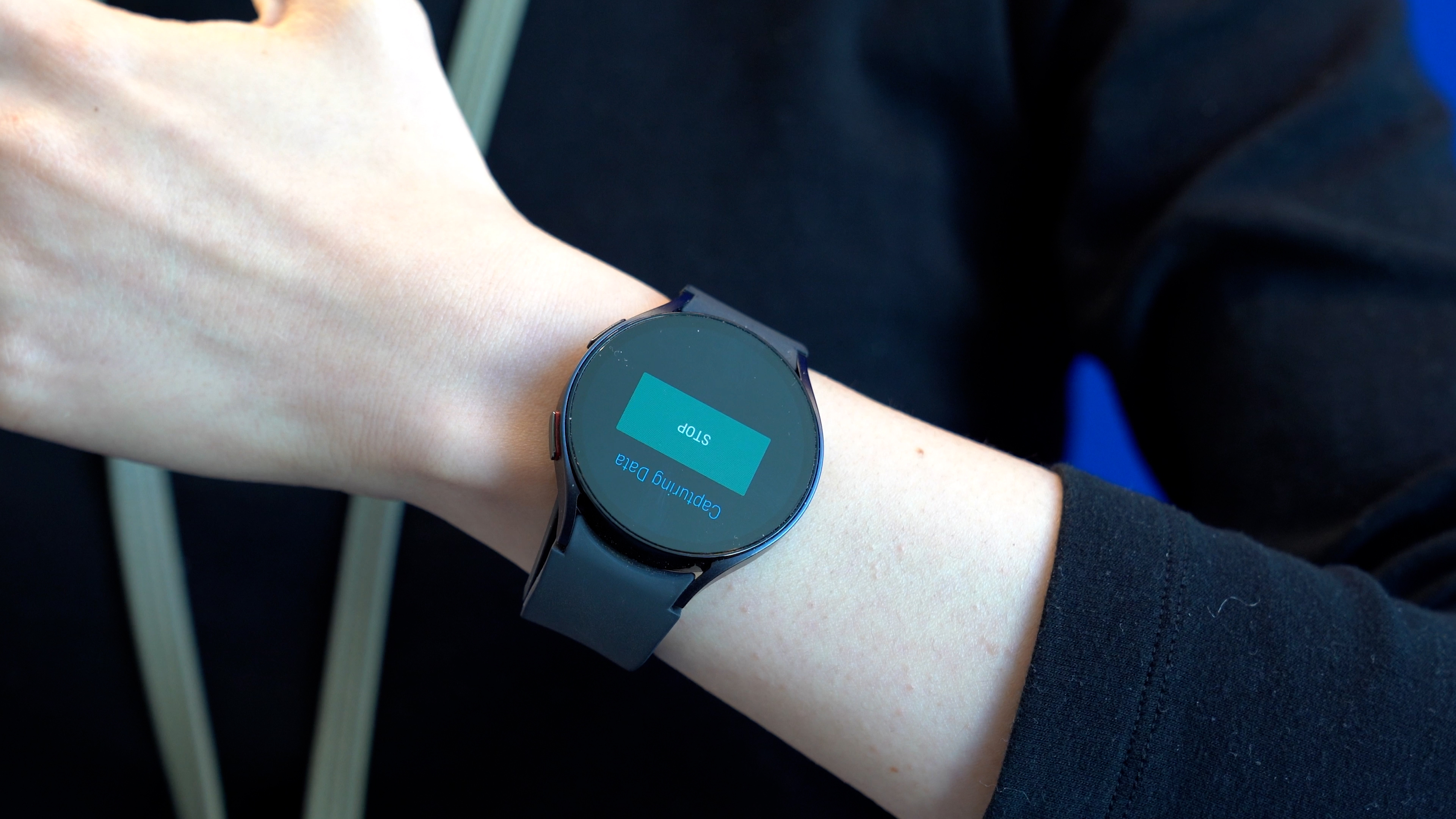 A color photo showing a smartwatch.