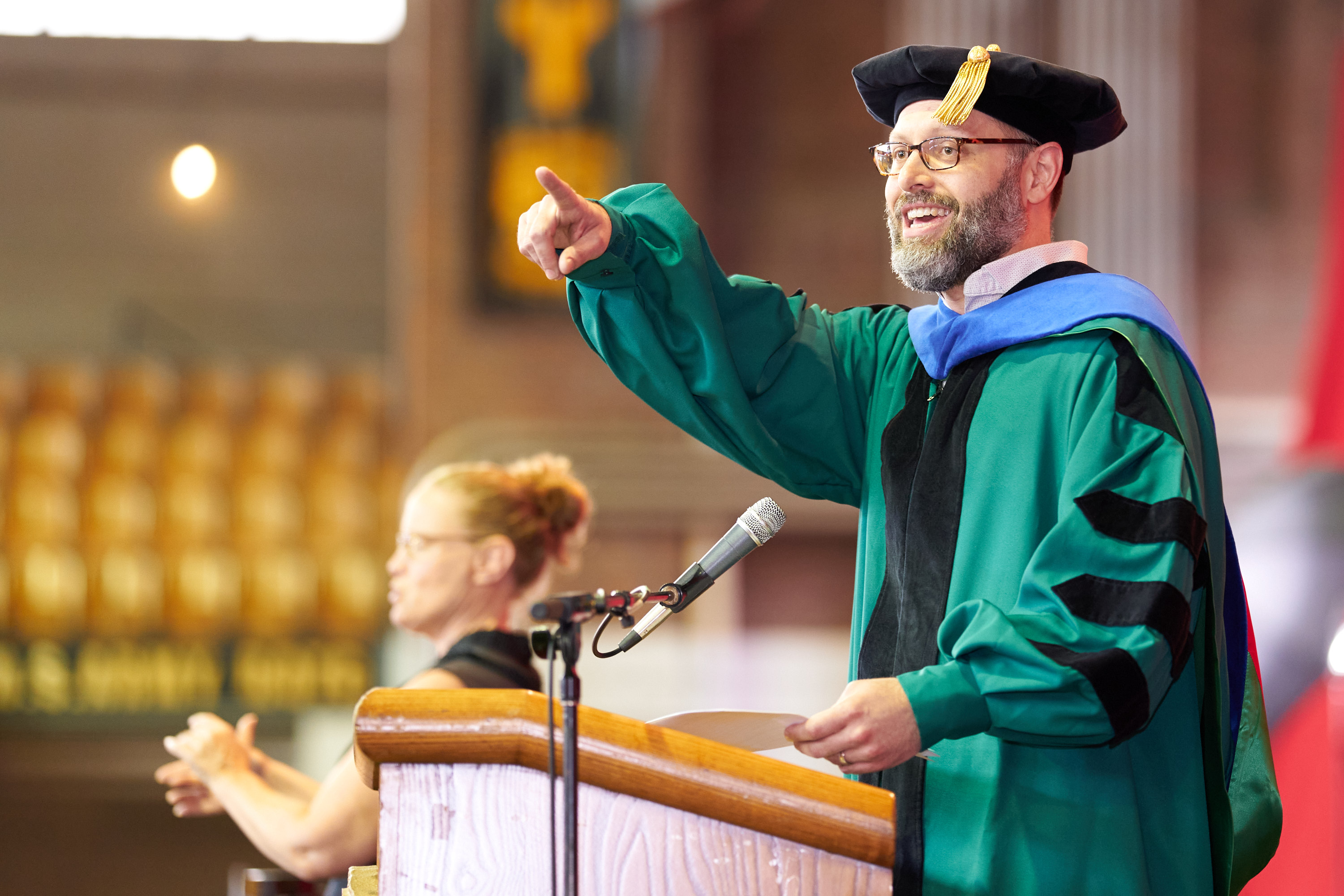 Kyle Harms, lecturer of information science, was chosen by graduates to give the keynote address at the department graduation recognition on May 27, 2022 in Barton Hall.