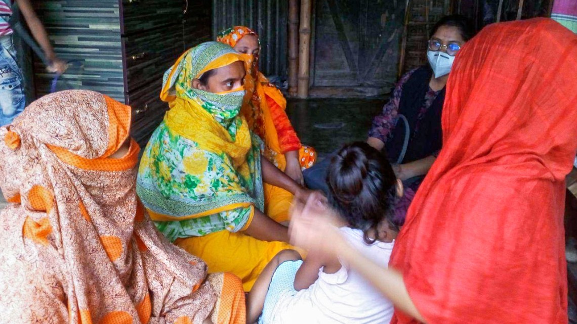 A focus group with women in Shongkorpur, India.