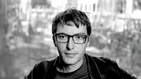 A black and white photo of Malte Jung