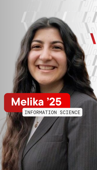 a female student with a dark jacket
